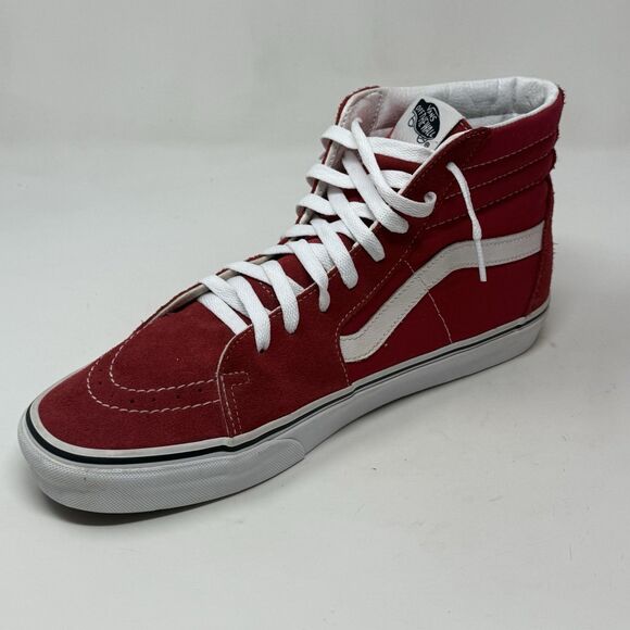 Vans Sk8-Hi Sneakers Mens 11.5 Red Suede Canvas Athletic Skateboard Skate Shoes - Picture 9 of 16